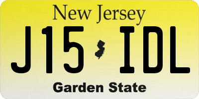 NJ license plate J15IDL