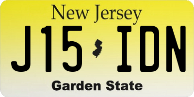 NJ license plate J15IDN