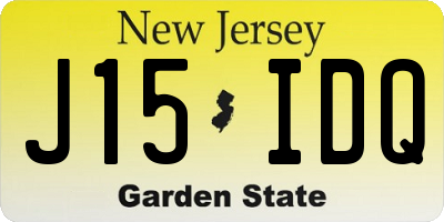 NJ license plate J15IDQ