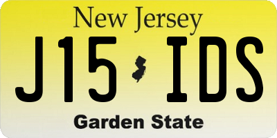 NJ license plate J15IDS