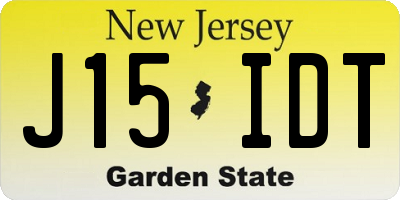 NJ license plate J15IDT