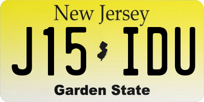 NJ license plate J15IDU