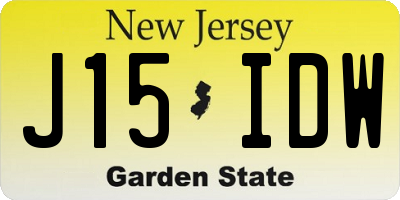 NJ license plate J15IDW