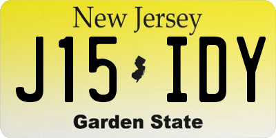 NJ license plate J15IDY