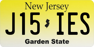 NJ license plate J15IES