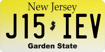 NJ license plate J15IEV