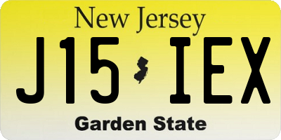 NJ license plate J15IEX