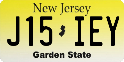 NJ license plate J15IEY