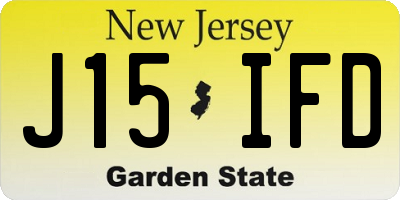 NJ license plate J15IFD