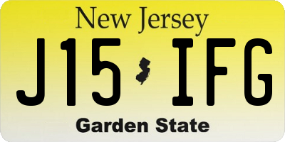 NJ license plate J15IFG