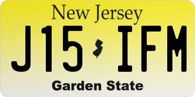 NJ license plate J15IFM