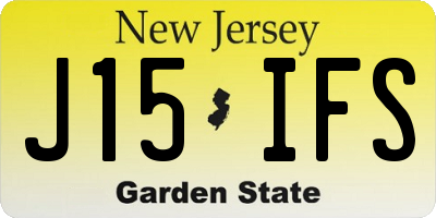 NJ license plate J15IFS