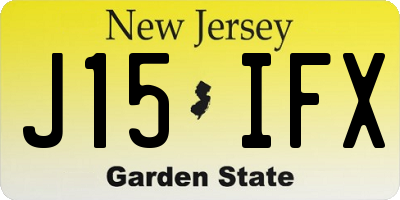 NJ license plate J15IFX