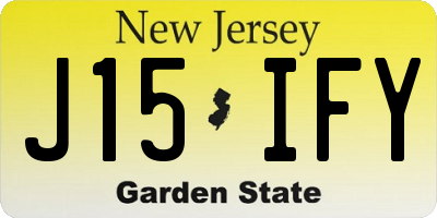 NJ license plate J15IFY