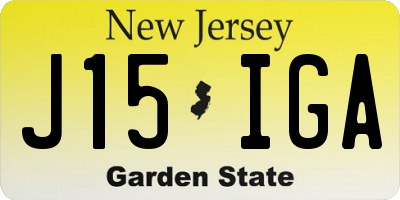 NJ license plate J15IGA
