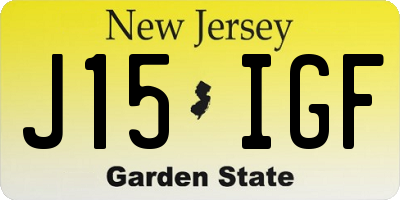 NJ license plate J15IGF