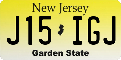 NJ license plate J15IGJ