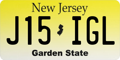 NJ license plate J15IGL
