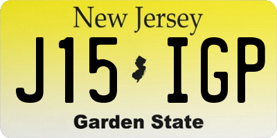 NJ license plate J15IGP