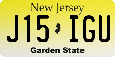 NJ license plate J15IGU