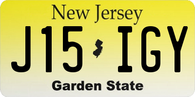 NJ license plate J15IGY