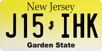 NJ license plate J15IHK