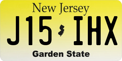 NJ license plate J15IHX