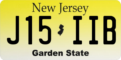 NJ license plate J15IIB
