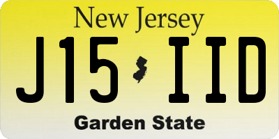 NJ license plate J15IID
