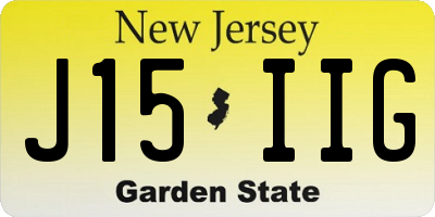 NJ license plate J15IIG