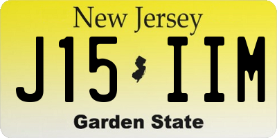 NJ license plate J15IIM