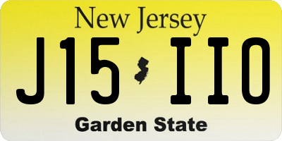 NJ license plate J15IIO