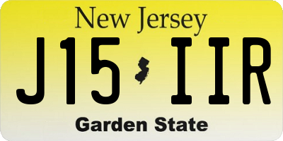 NJ license plate J15IIR