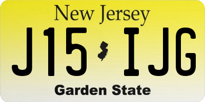 NJ license plate J15IJG
