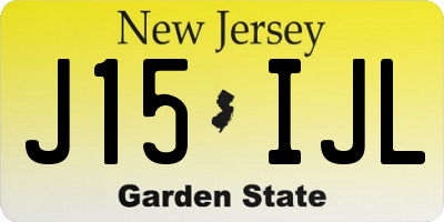 NJ license plate J15IJL