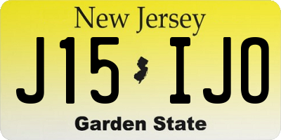 NJ license plate J15IJO