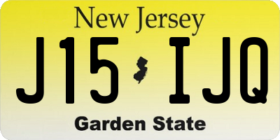 NJ license plate J15IJQ