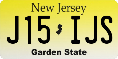 NJ license plate J15IJS