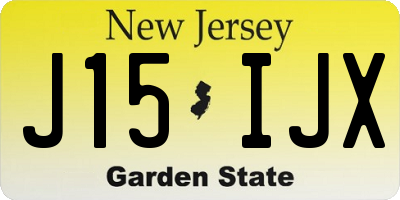 NJ license plate J15IJX