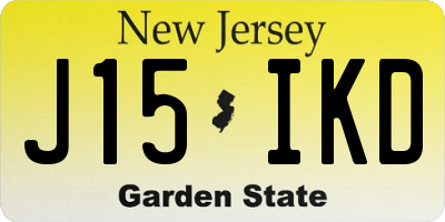 NJ license plate J15IKD