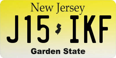 NJ license plate J15IKF
