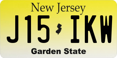 NJ license plate J15IKW