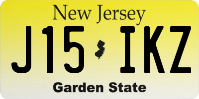 NJ license plate J15IKZ