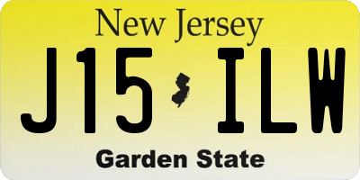 NJ license plate J15ILW