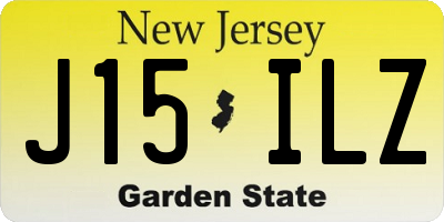 NJ license plate J15ILZ