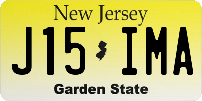 NJ license plate J15IMA