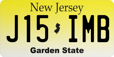 NJ license plate J15IMB