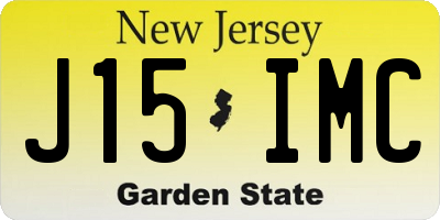 NJ license plate J15IMC