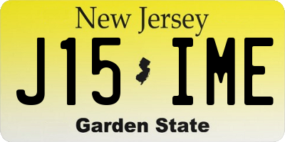 NJ license plate J15IME