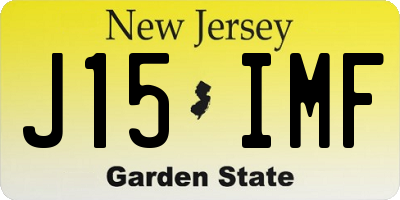 NJ license plate J15IMF